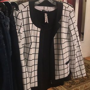 White w black pin striping Blazer